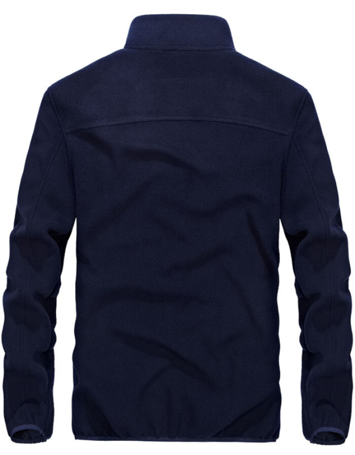 戰(zhàn)地吉普AFS JEEP 男款戶外抓絨衣 2017秋季新款立領(lǐng)開衫衛(wèi)衣大碼搖粒絨外套男 黑藍色 4XL建議體重205斤左右